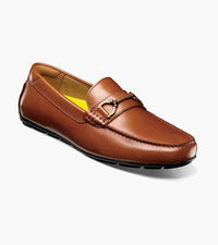 Thumbnail for Florsheim Mens Motor Cognac Brown Slip On Bit Driver Loafer Leather Dress Shoes
