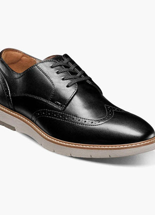 Florsheim Vibe Men's Black Leather Lace Up Wingtip Oxford Dress Shoes