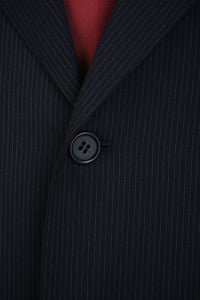 Thumbnail for Canali Mens Navy Blue Pinstriped 44R Drop 4 100% Wool 3 Button Suit