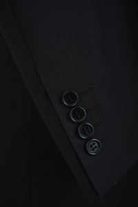 Thumbnail for Canali Mens Black Tonal Striped 44L Drop 6 100% Wool 2 Button 2 Piece Suit