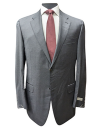 Thumbnail for Canali 1934 Mens Gray Check 44L Drop 7 100% Wool 2 Button 2 Piece Suit