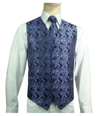 Thumbnail for Brand Q Purple Paisley Vest Set VEST-20-P