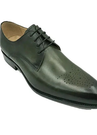 Carrucci Men's Genuine Leather Olive Green Lace Up Oxford Dress Shoes