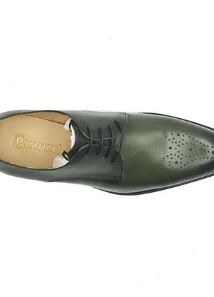 Carrucci Men's Genuine Leather Olive Green Lace Up Oxford Dress Shoes