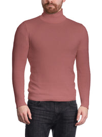 Thumbnail for Arthur Black Men's Solid Pink Pullover Cotton Blend Turtleneck Sweater Shirt