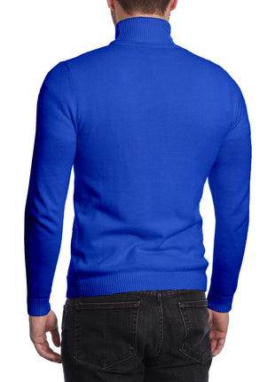 Arthur Black Men's Solid Royal Blue Pullover Cotton Blend Turtleneck Sweater