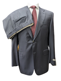 Thumbnail for Canali 1934 Mens Solid Navy Blue 44L Drop 7 100% Wool 2 Piece Suit