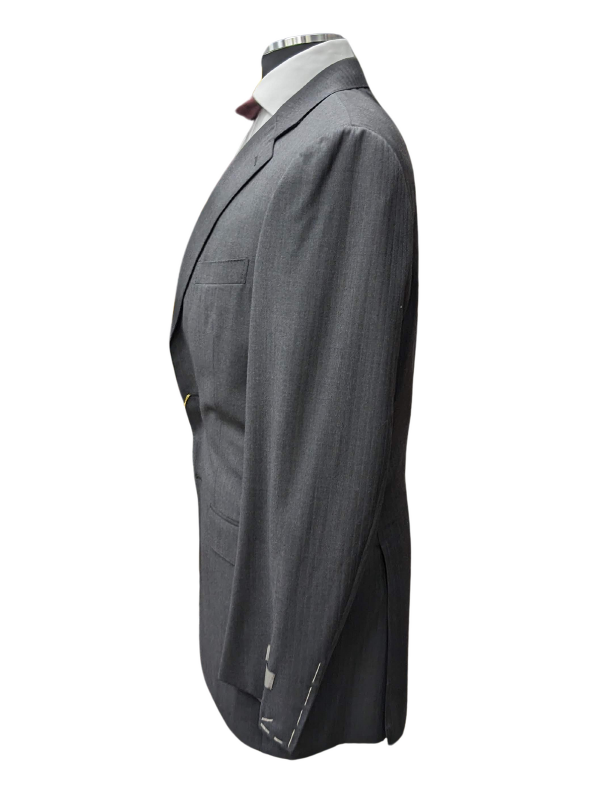 Canali 1934 Mens Gray Striped 44L Drop 7 100% Wool 2 Button 2 Piece Suit