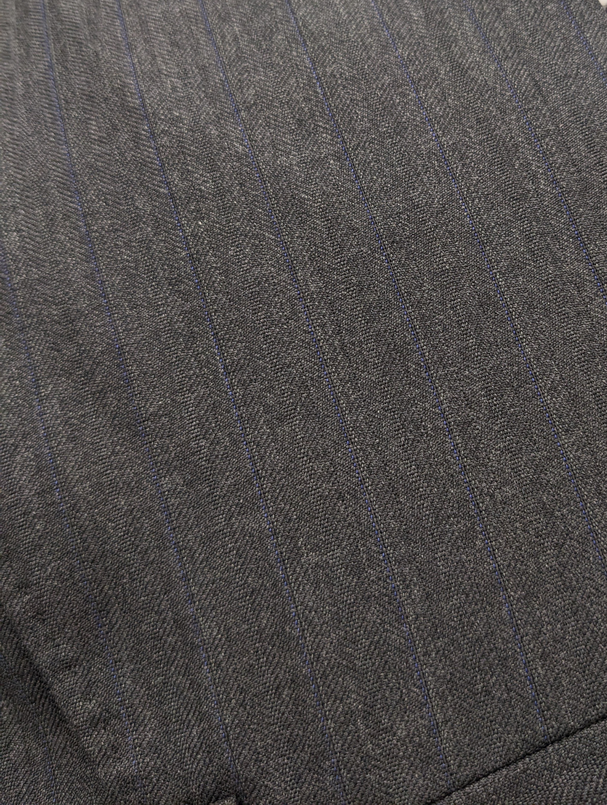 Canali 1934 Mens Gray Striped 44L Drop 7 100% Wool 2 Button 2 Piece Suit