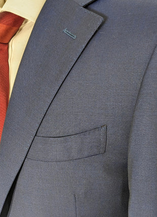 Canali 1934 Men's Blue Sharkskin Classic Fit 100% Wool Suit 36R
