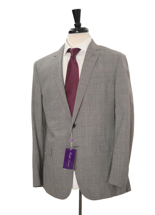 Ralph Lauren Purple Label Mens 42R Drop 7 Gray Glenplaid Modern Fit 2 Piece Suit