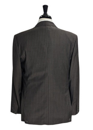 Brioni Charcoal Pinstripe 100% Wool Suit 42R