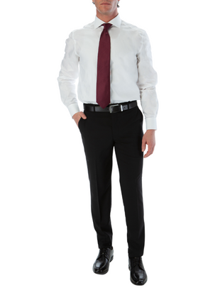 Sartoria Mazara Mens Slim Fit Black 100% Wool 2 Piece Suit