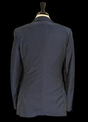 Canali 1934 Men's Blue Sharkskin Classic Fit 100% Wool Suit 36R