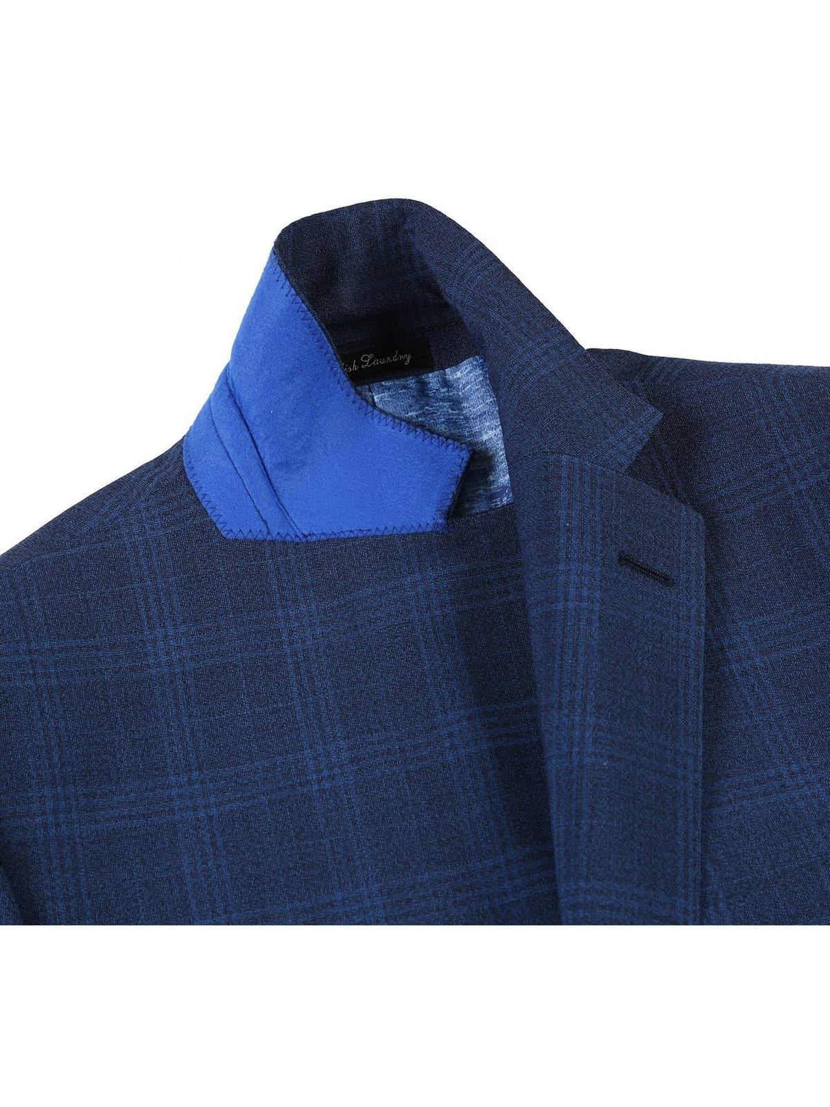Airforce Blue Plaid Wool Suit