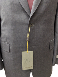 Thumbnail for Canali 1934 Mens Gray Check 44R Drop 8 100% Wool 2 Button 2 Piece Suit