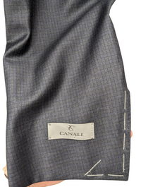 Thumbnail for Canali 1934 Mens Charcoal Gray Check 44L Drop 7 100% Wool 2 Button 2 Piece Suit