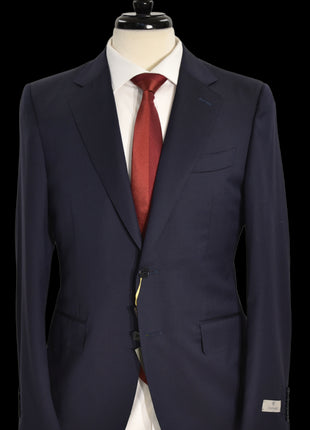 Canali Men's Solid Navy Classic Fit 100% Wool Suit 36R