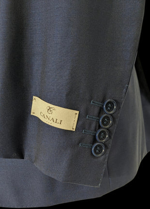 Canali 1934 Men's Blue Sharkskin Classic Fit 100% Wool Suit 36R