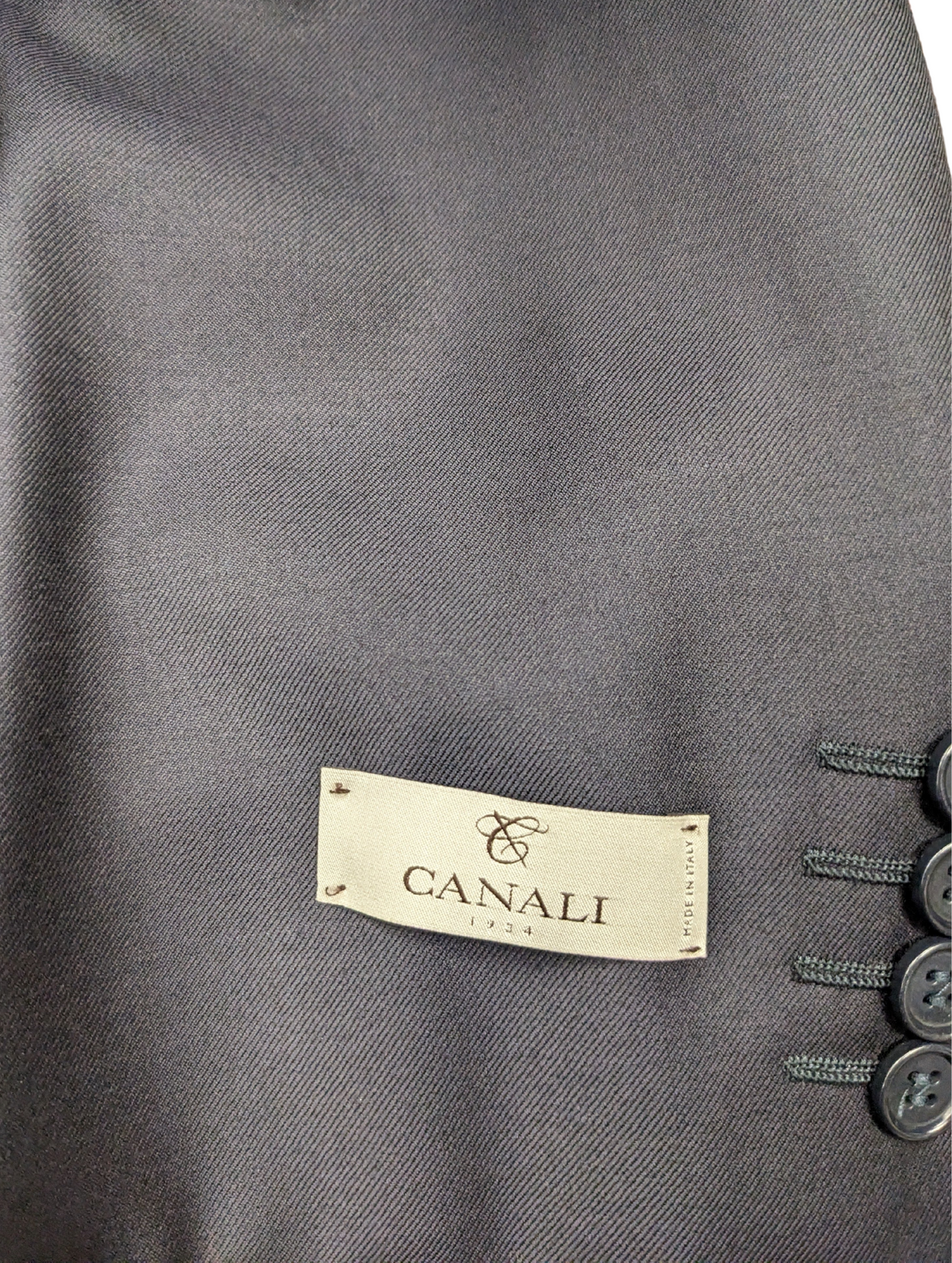 Canali 1934 Mens Solid Navy Blue 44L Drop 7 100% Wool 2 Piece Suit