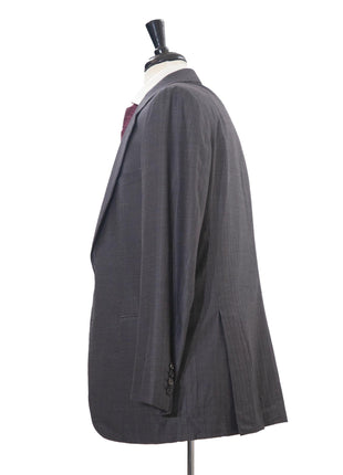 Brioni Mens 44R Charcoal Gray Tonal Stripe Classic Fit 2 Piece Suit