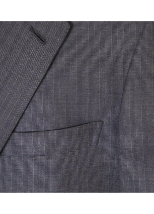 Brioni Mens 44R Charcoal Gray Tonal Stripe Classic Fit 2 Piece Suit