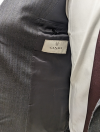 Thumbnail for Canali 1934 Mens Gray Striped 44L Drop 7 100% Wool 2 Button 2 Piece Suit