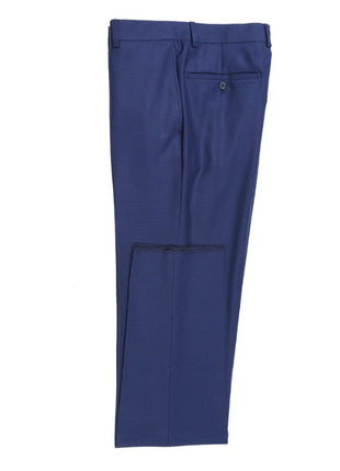 English Laundry Blue Textured Slim Fit Notch Lapel Stretch Wool Blend Suit