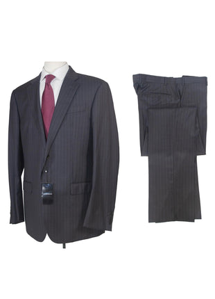Emporio Armani G Line 44L Mens Charcoal Striped 100% Wool Slim Fit 2 Piece Suit