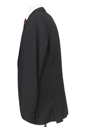 Hugo Boss Mens 42L Black Striped 100% Italian Super 110s Wool Slim Fit Suit