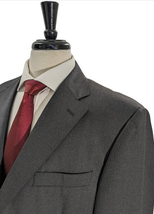 Canali Men's Charcoal Classic Fit 100% Wool Suit 46R