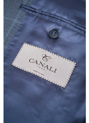 Canali 1934 Mens Blue Plaid 44L Drop 7 100% Wool 2 Piece Suit
