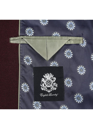 English Laundry Wool Blend Breasted Burgundy Top Coat