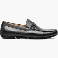 Thumbnail for Florsheim Mens Talladega Solid Black Slip-on Moc Toe Bit Loafer Dress Shoes