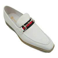 Thumbnail for Carrucci Mens Solid White Slip On Horsebit Loafer Leather Dress Shoes