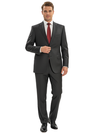Canali Men's Charcoal Classic Fit 100% Wool Suit 46R