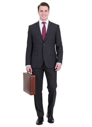 Hugo Boss The Kings/central Classic Fit Gray Mini Check Two Button Wool Suit