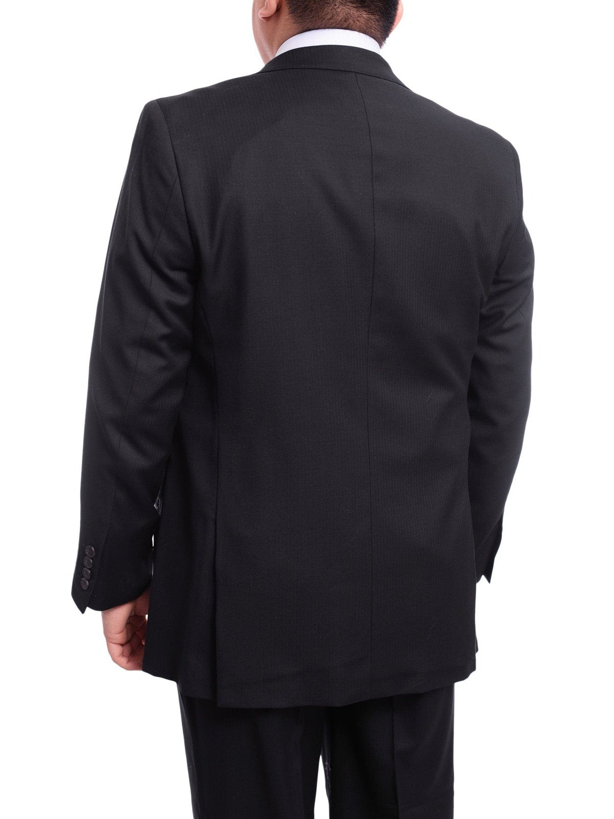 Arthur Black TWO PIECE SUITS Arthur Black Portly Fit Solid Navy Blue Twill Two Button Wool Suit