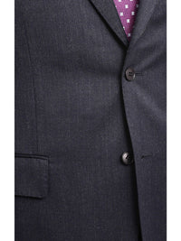 Thumbnail for Arthur Black TWO PIECE SUITS Men's Arthur Black Executive Portly Fit Solid Blue Two Button 2 Piece Wool Suit