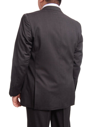 Arthur Black TWO PIECE SUITS Men's Arthur Black Executive Portly Fit Solid Gray Textured Two Button Wool Suit