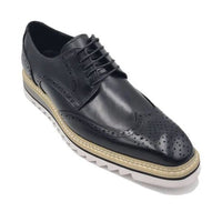 Thumbnail for Carrucci Mens Black Lace-up Oxford Leather Dress Shoes
