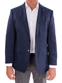 Thumbnail for Blujacket BLAZERS 38R Blujacket Mens Navy Blue Regular Fit Silk Cashmere 2 Button Blazer Sportcoat