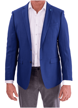 Blujacket BLAZERS 40L Blujacket Mens Blue Textured 100% Wool 2 Button Regular Fit Blazer Sportcoat