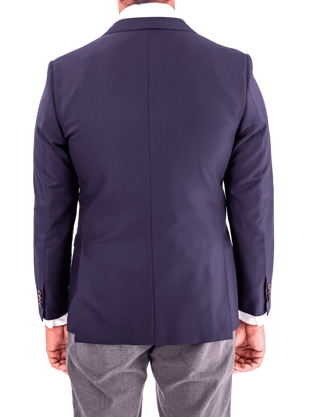 Blujacket BLAZERS Blujacket Mens Navy Blue Textured Vitale Barberis Canonico Wool Trim Fit 2 Button Blazer Sportcoat