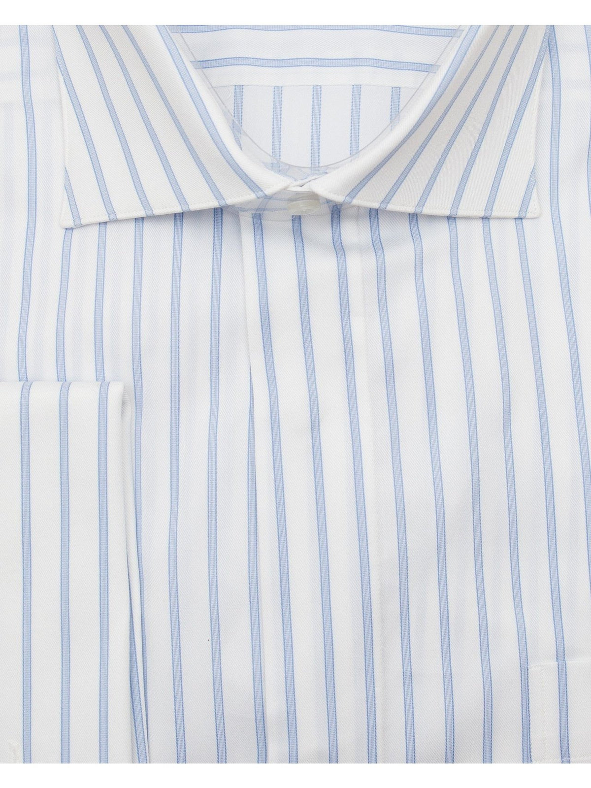 Brand M SHIRTS Mens Cotton Blue Striped Classic Fit Cutaway Collar Stretch Dress Shirt