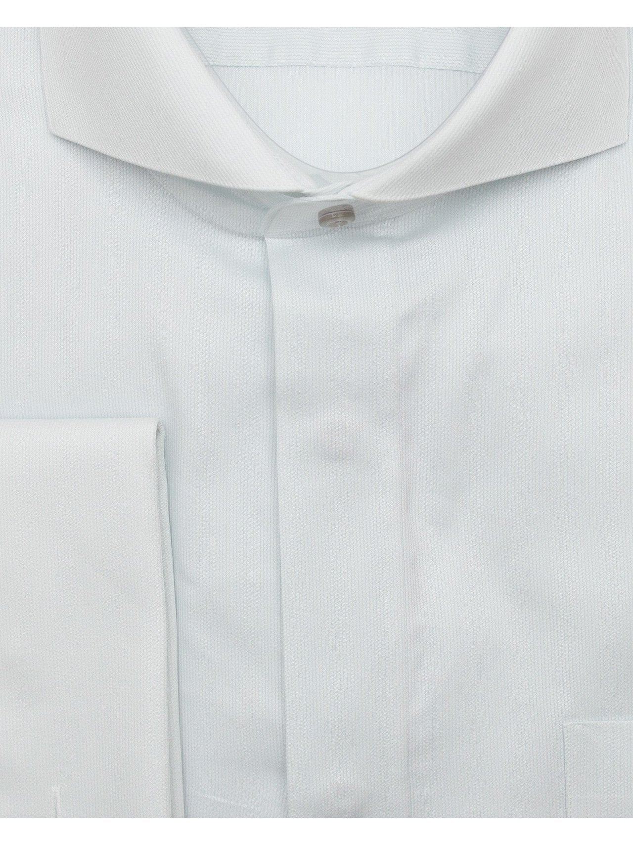 Brand M SHIRTS Mens Cotton Gray Striped Classic Fit Cutaway Collar Stretch Dress Shirt