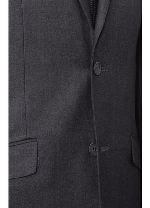 Raphael Slim Fit Solid Medium Gray Two Button Suit