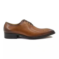 Thumbnail for Carrucci shoes Carrucci Cognac Brown Lace Up Oxford Leather Dress Shoes