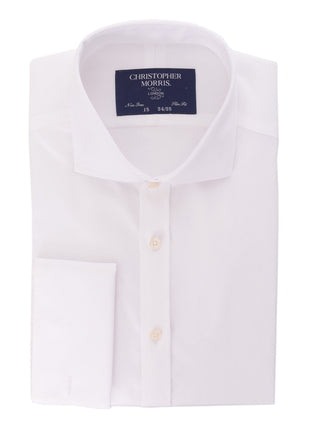 Christopher Morris Bestselling Items Christopher Morris Men's 100% Cotton Non-Iron White Slim Fit French Cuff Dress Shirt