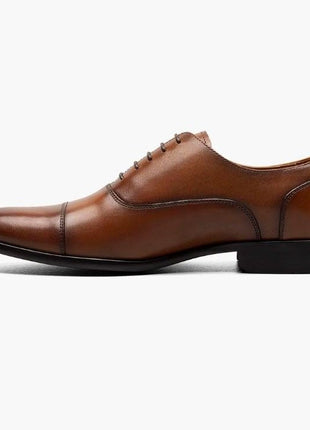 Florsheim Mens Postino Cognac Brown Oxford Cap Toe Leather Dress Shoes
